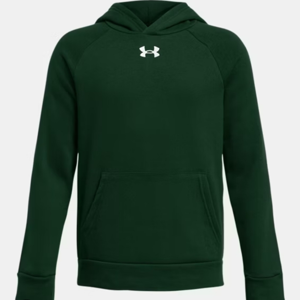 Under Armour Dark Green Rival Fleece Hoodie Size Large
